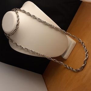 NWOT Extra Long Heavy Silver Chain Necklace JJ124
